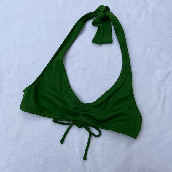 Green Y2K jcrew bikini halter tie top from summer 2004  tropical beach vintage - Picture 1 of 6